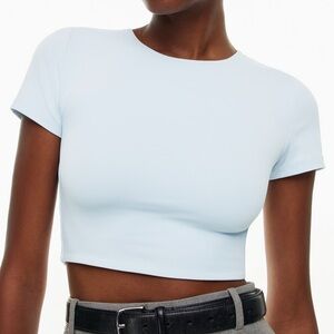 Aritzia Babaton Contour Crew Tee Light Blue